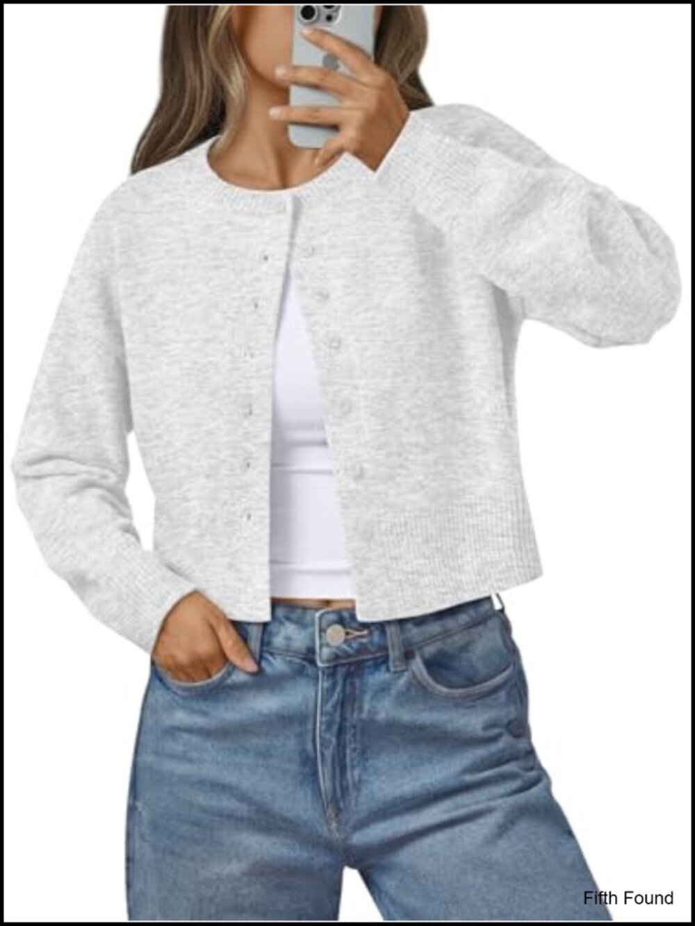 Women's Lightweight Cropped Knit Cardigan Button Front Sweater